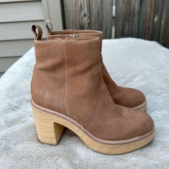 Dolce Vita Cecile Women's Brown Chelsea Boots Size 6 Block Heel - Picture 4 of 9